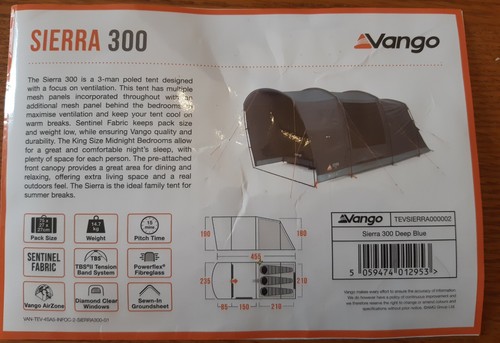 Vango sierra 300 tent - sierra,